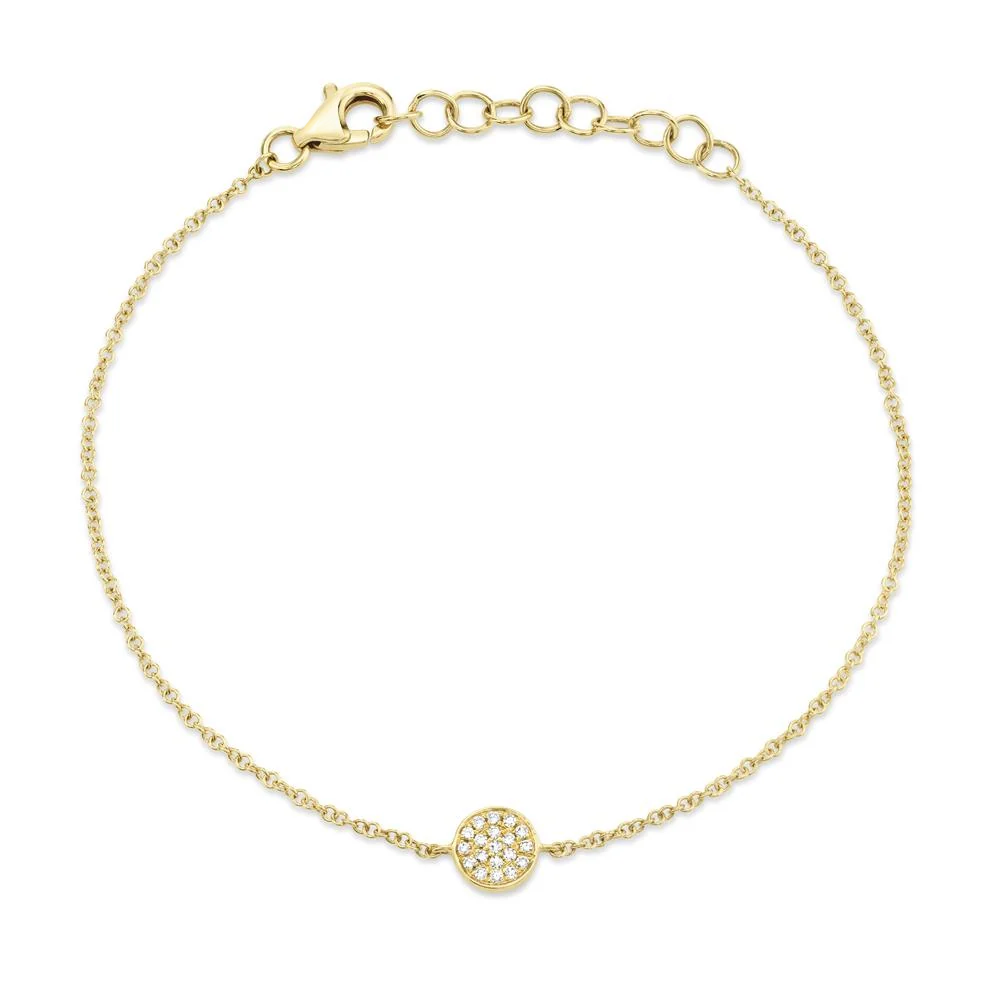 14K Yellow Gold Diamond Disc Bracelet
