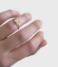 Load image into Gallery viewer, 14Kt Yellow Gold Baby&#39;s Cubic Zirconia Adorned Butterfly Ring
