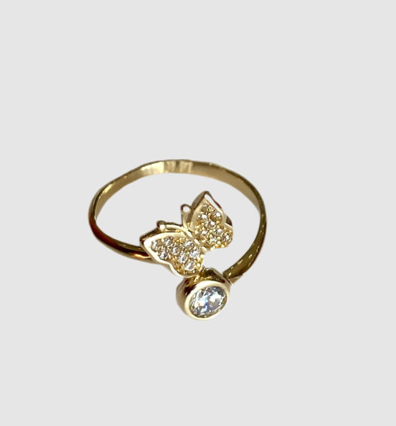 14Kt Yellow Gold Kid's Butterfly Ring