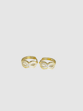 Load image into Gallery viewer, 14Kt Yellow Gold Infinity Huggie Hoops
