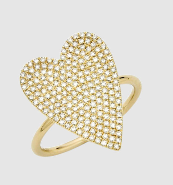 14Kt Yellow Gold Diamond Heart Ring