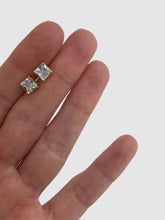Load image into Gallery viewer, 14Kt Yellow Gold Cubic Zirconia Square Studs
