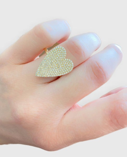 14Kt Yellow Gold Diamond Heart Ring