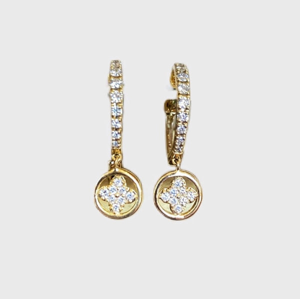 14Kt Yellow Gold Diamond Huggie Earrings