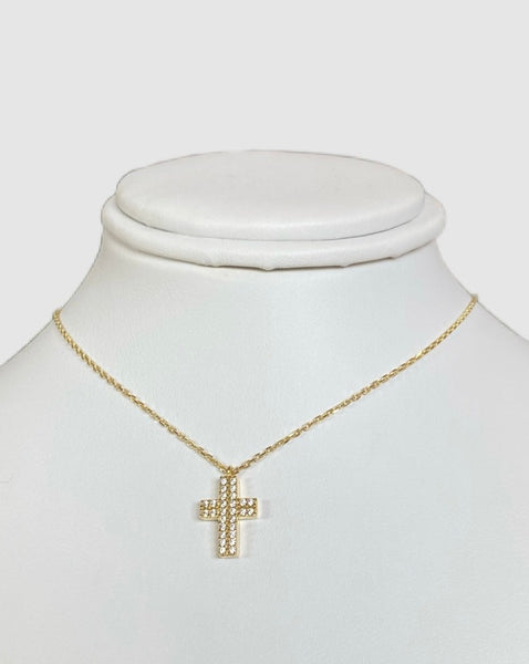 18Kt Yellow Gold Lady's Cross Necklace