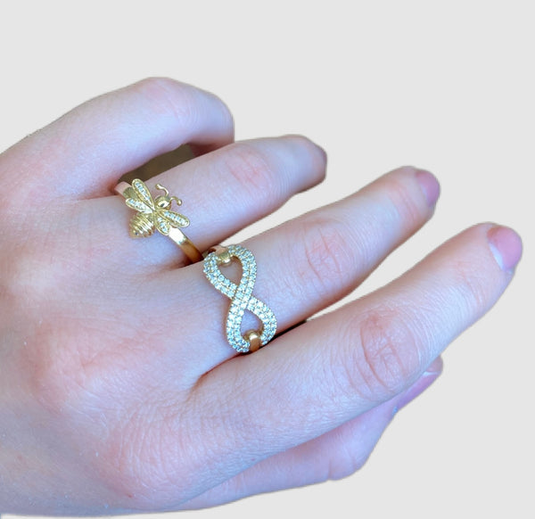14Kt Yellow Gold Diamond Infinity Ring