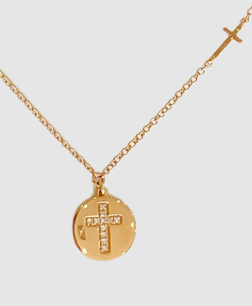 14Kt Rose Gold Baby's Cross Necklace