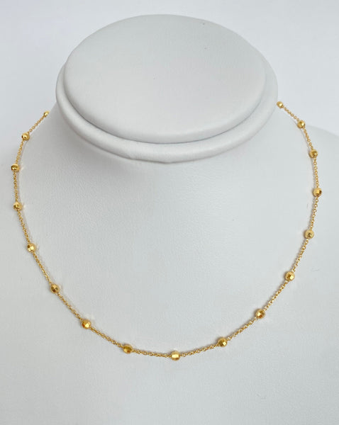 14Kt Yellow Gold Small Ball Necklace