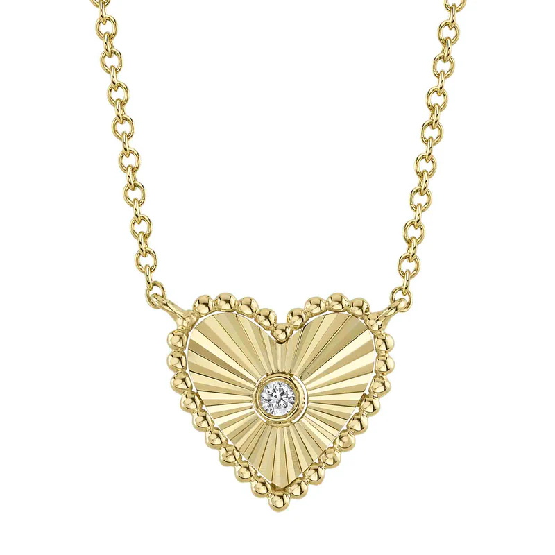 Ribbed Heart Pendant
