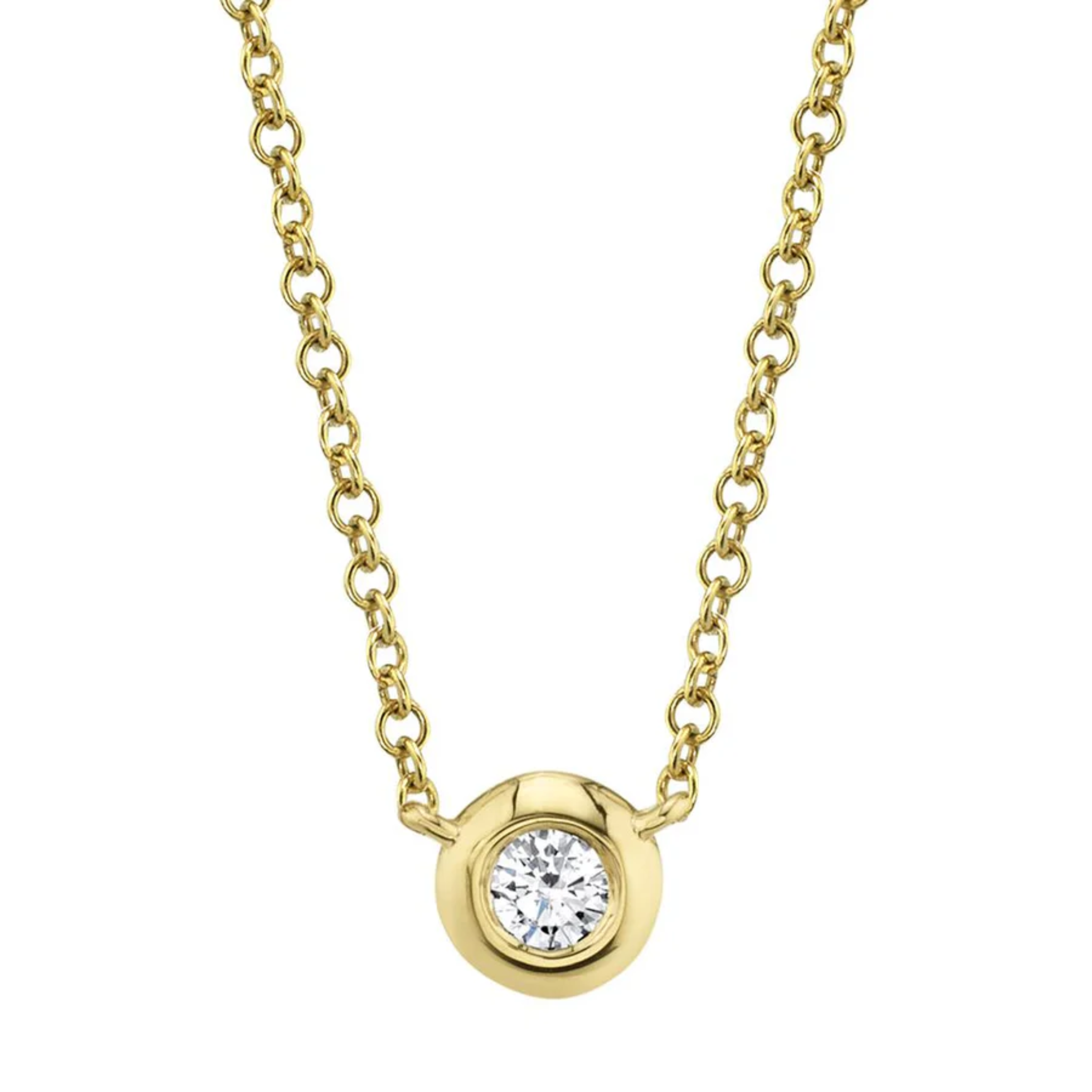 Classic Diamond Bezel Necklace