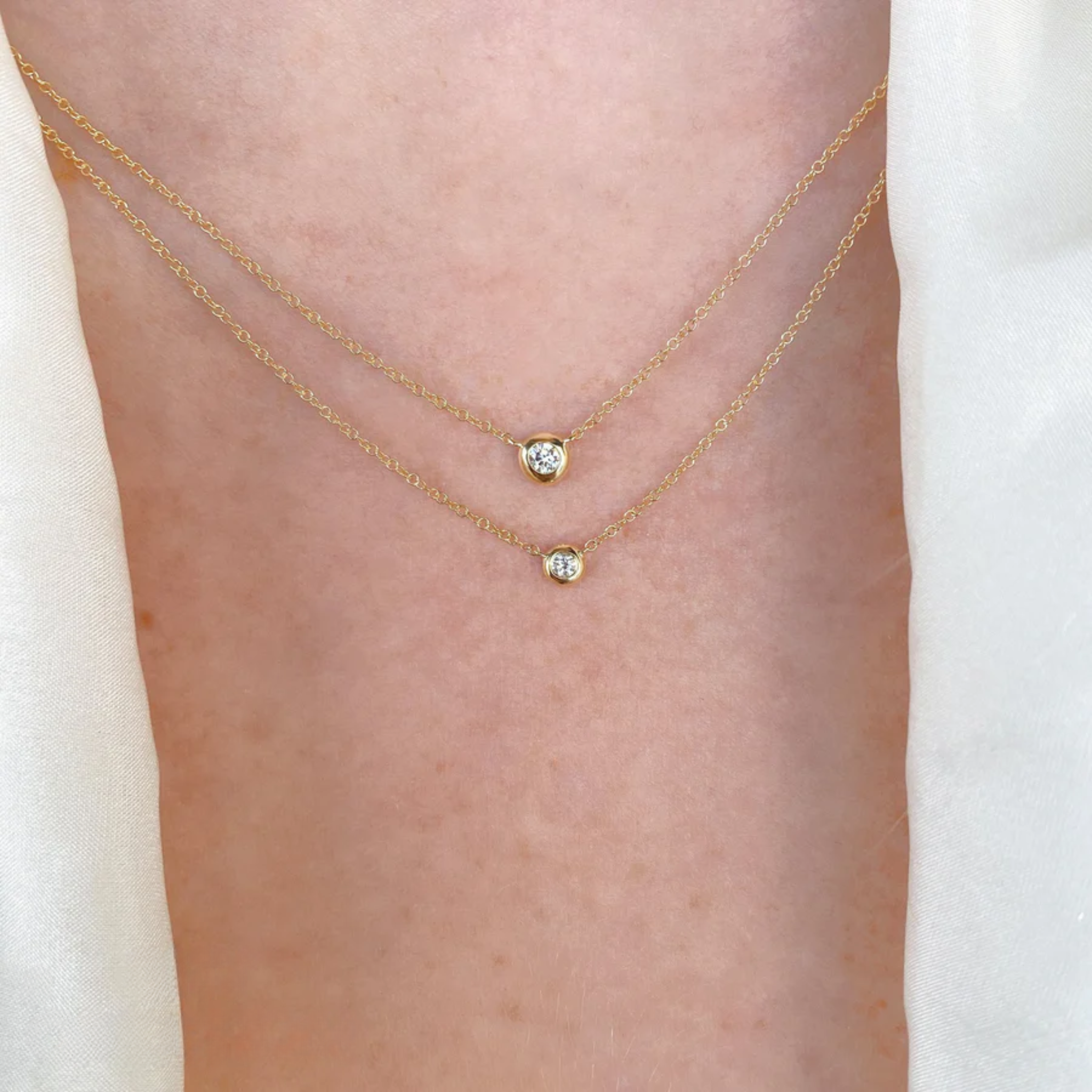 Classic Diamond Bezel Necklace