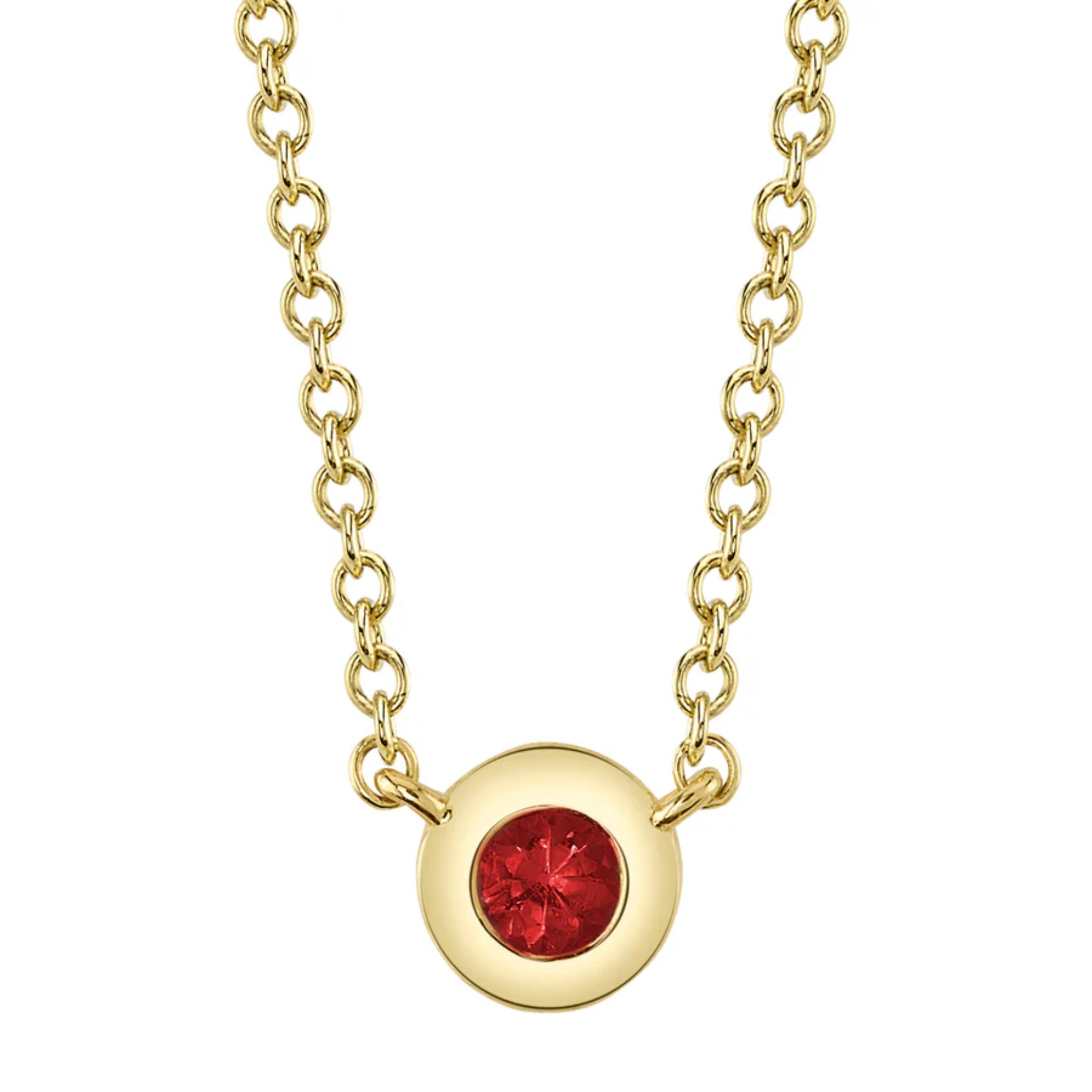 Ruby Bezel Necklace