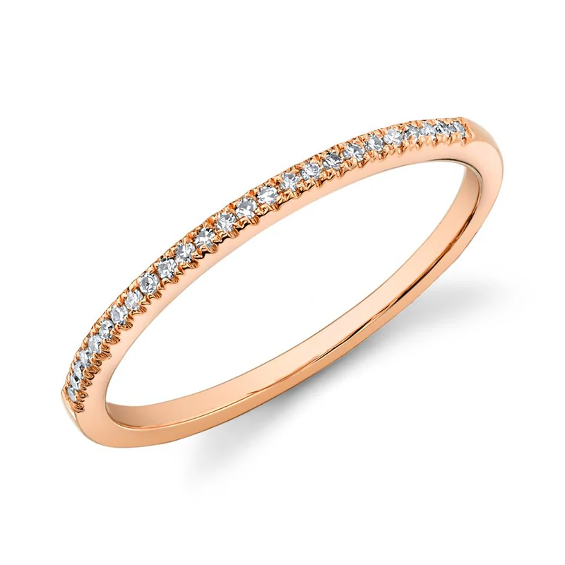 Mini Diamond Band in solid 14k gold – handcrafted by Nancy's Jewelry