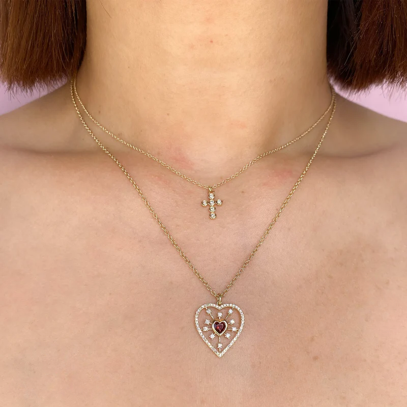 Bezel Cross Necklace