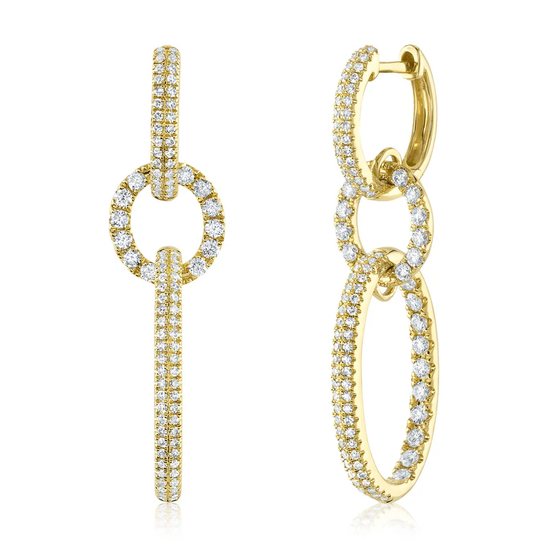 Oval Diamond Hoops