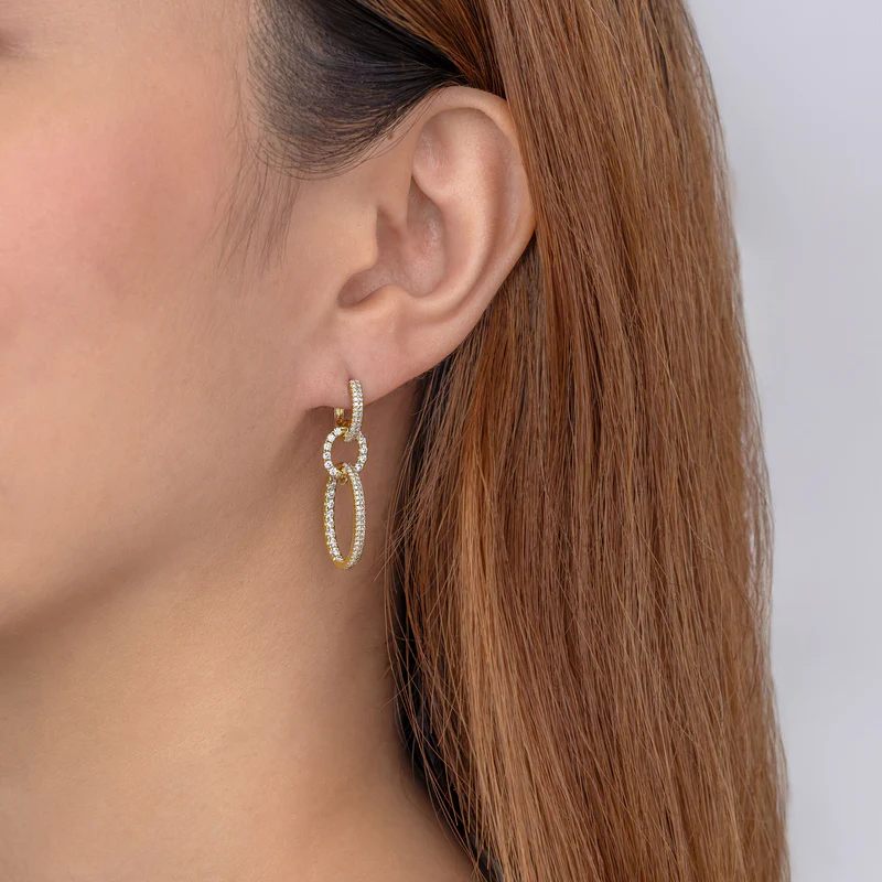 Oval Diamond Hoops