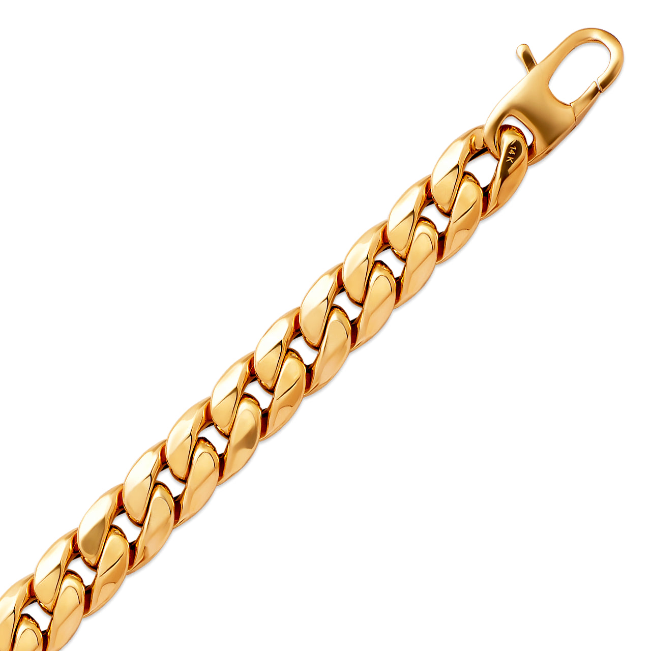 Rounded Cuban Bracelet solid 14K gold jewelry