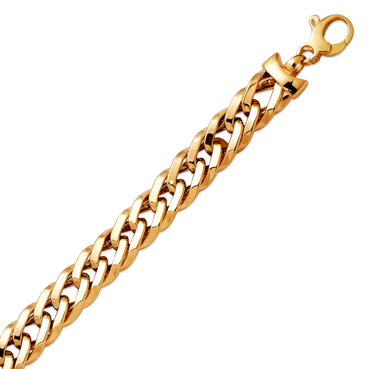 Double Link Cuban Bracelet solid 14K gold jewelry