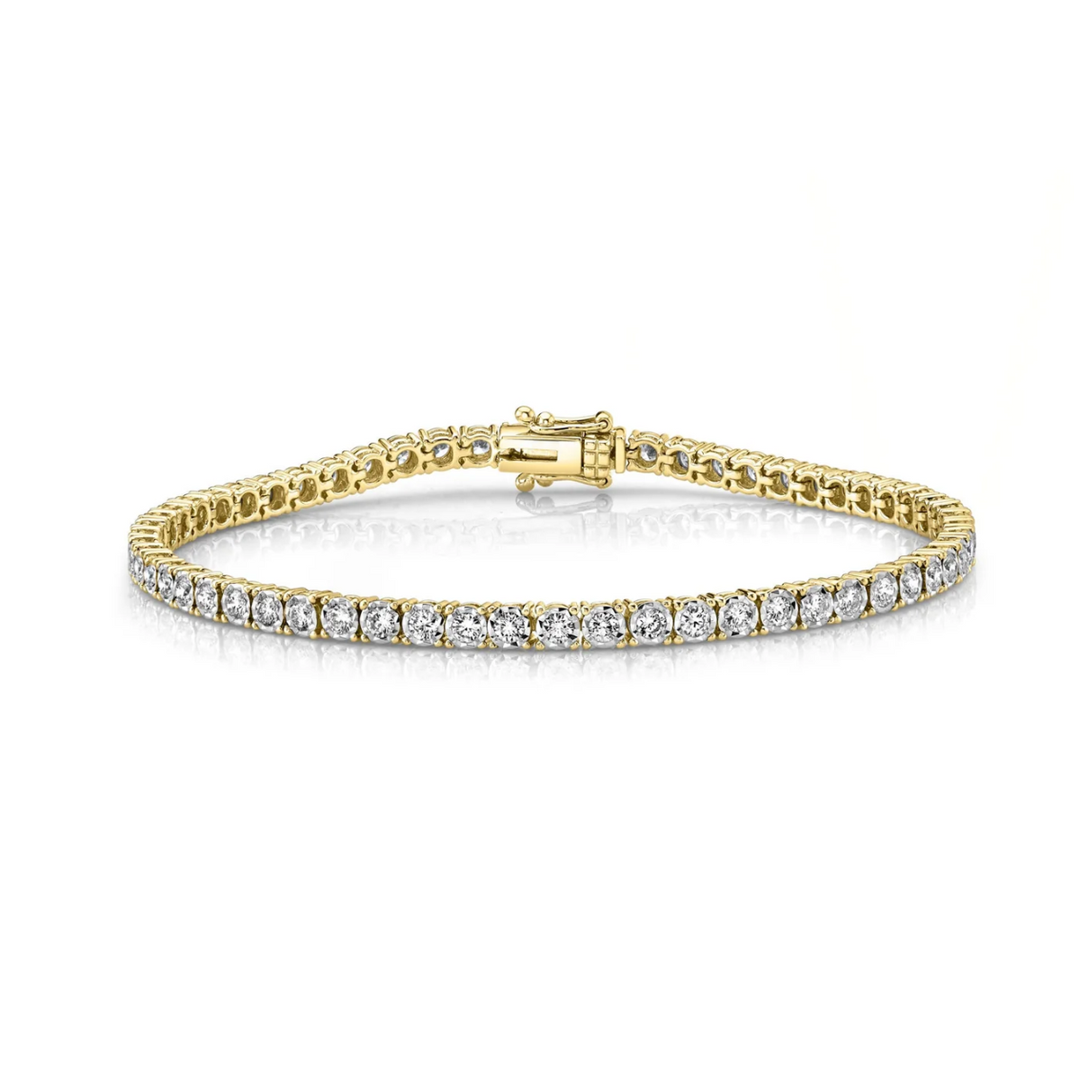 14K Yellow Gold Diamond Illusion Tennis Bracelet