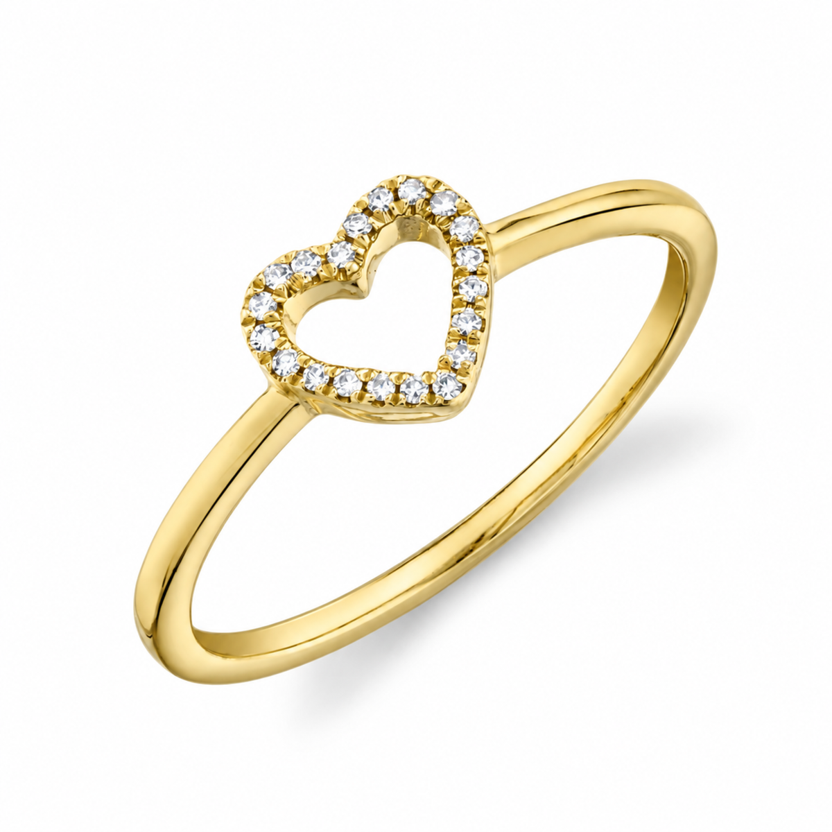 Open Heart Diamond Ring