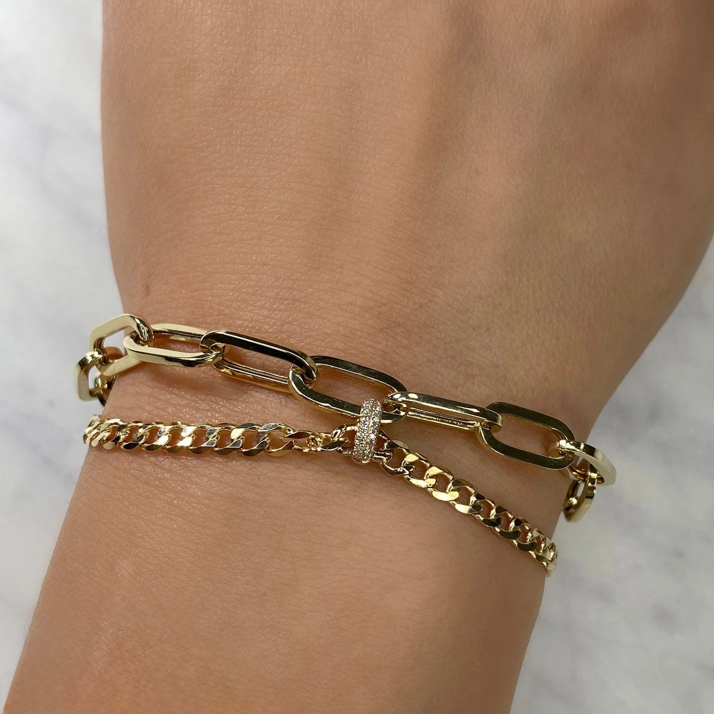 0.46CT Diamond Paper Clip Link Bracelet | Bracelets in 14K Gold = Nancy's Jewelry