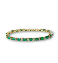 Load image into Gallery viewer, 14KT Yellow Gold Emerald Tennis Bracelet
