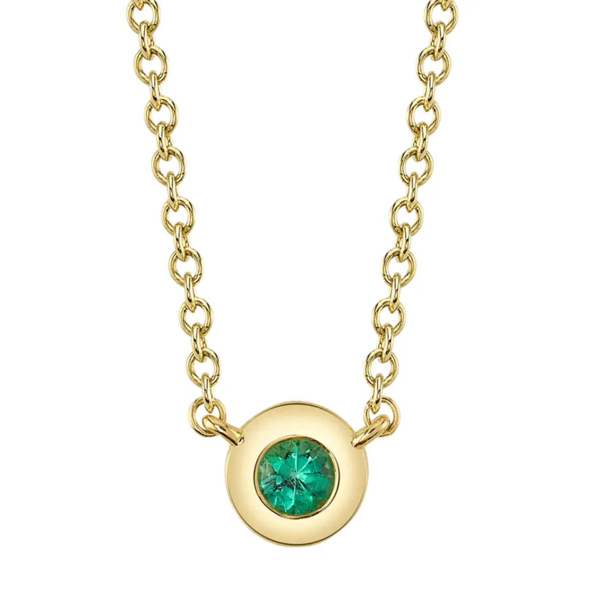 Emerald Bezel Necklace