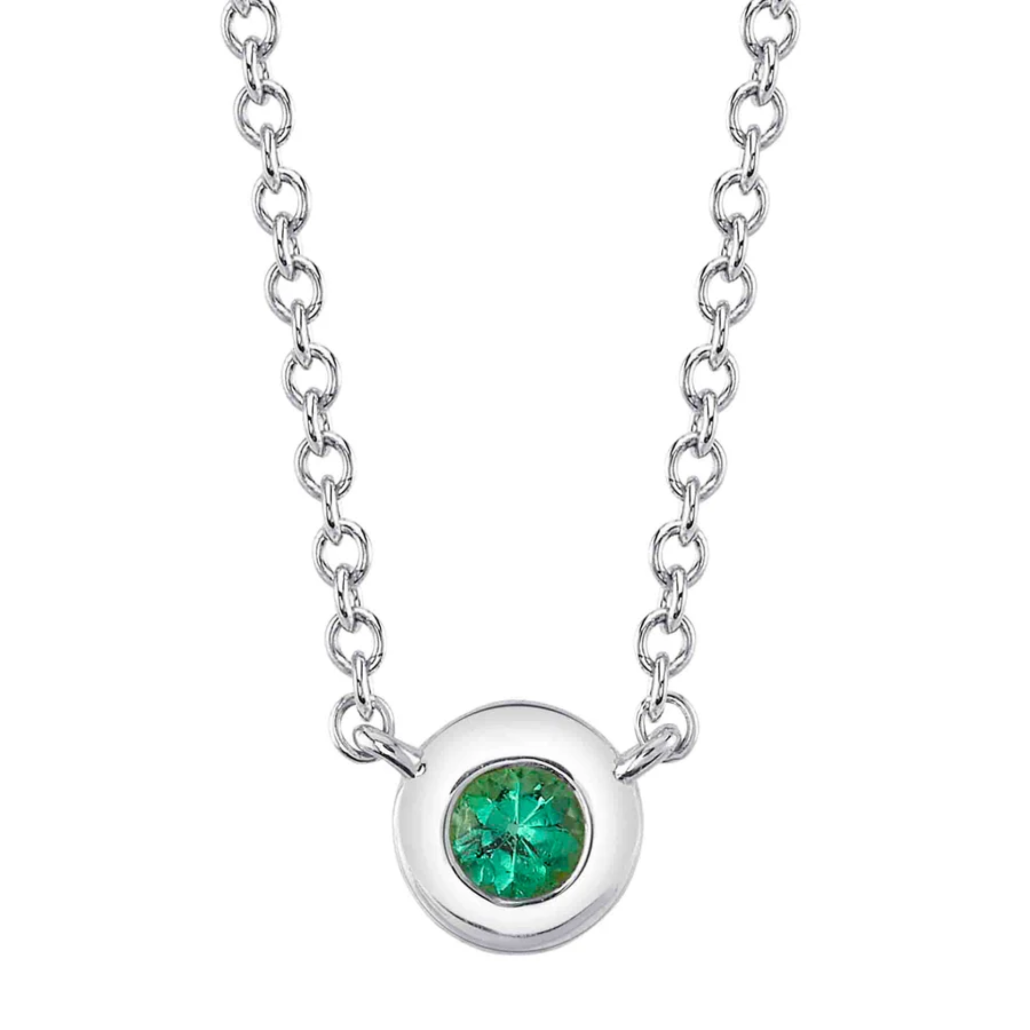 Emerald Bezel Necklace