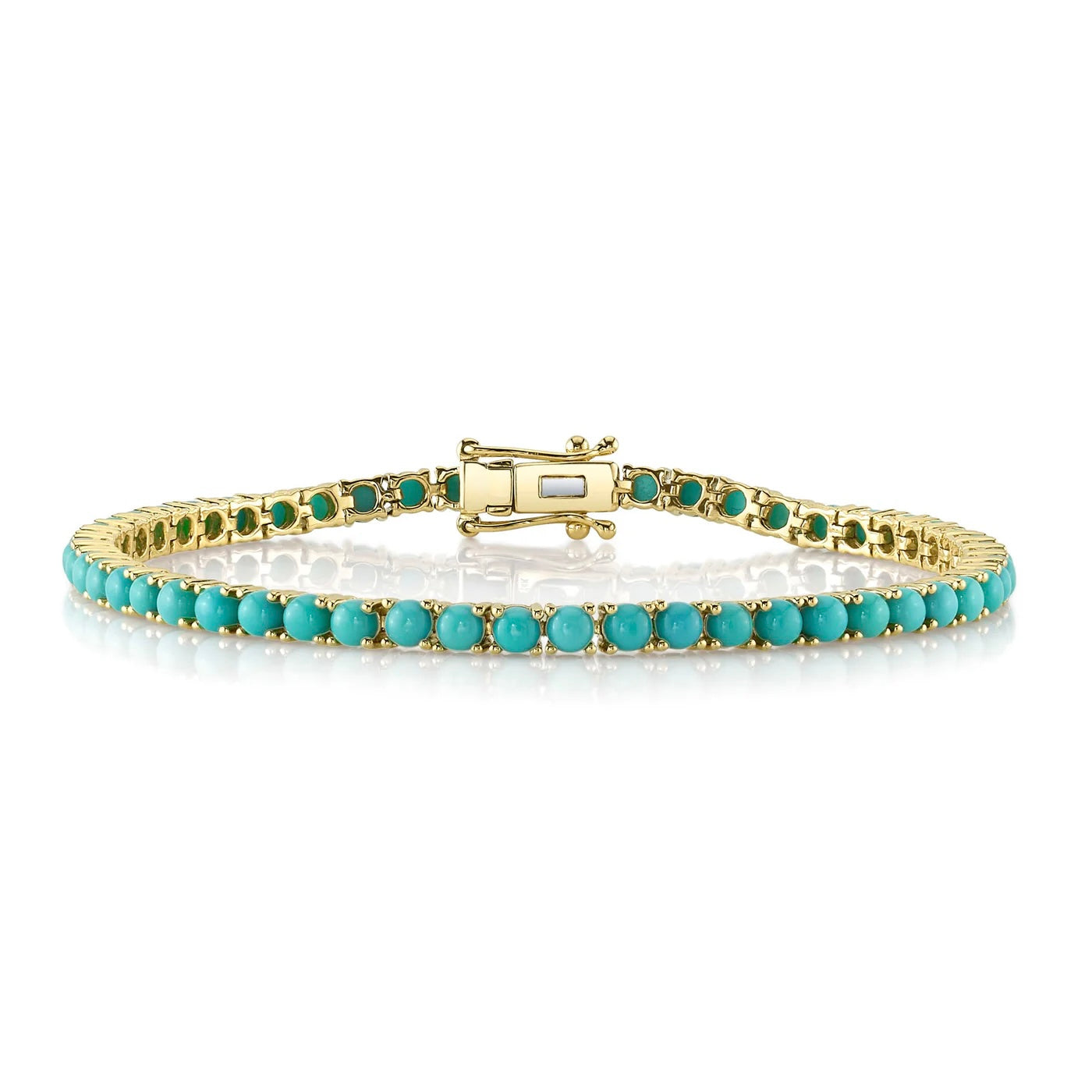 7.32CT Turquoise Tennis Bracelet