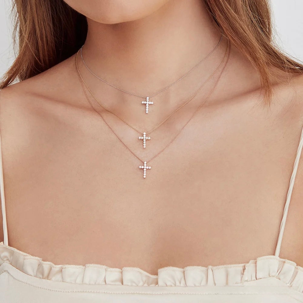 0.32CT Diamond Cross Necklace