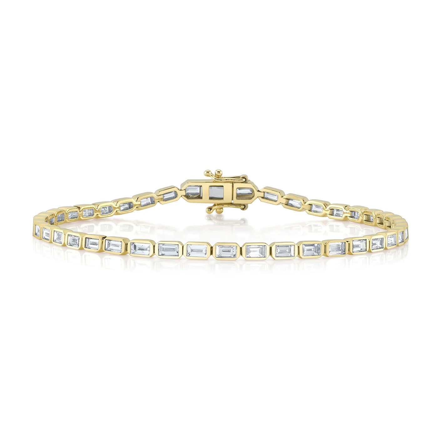2.20CT Diamond Baguette Bezel Tennis Bracelet