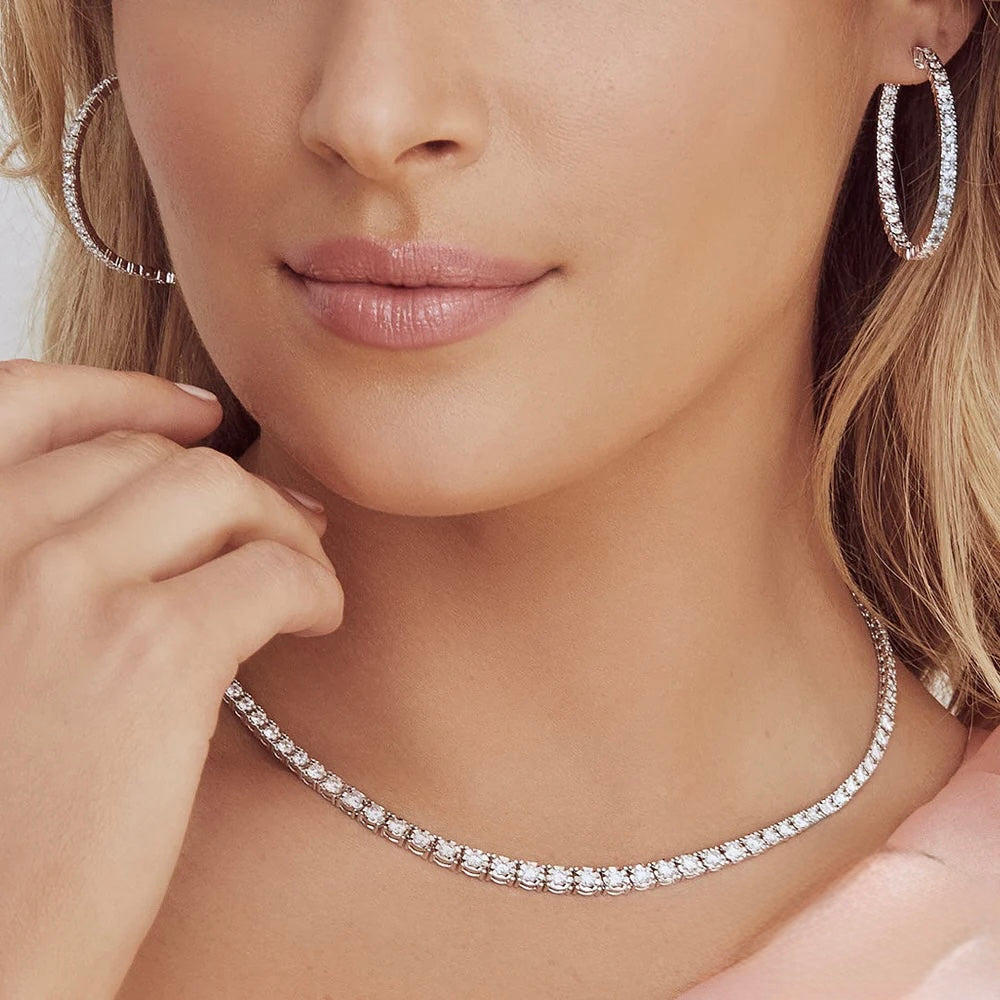 4.39CT Diamond Tennis Necklace | Necklaces in 14K Gold = Nancy's Jewelry