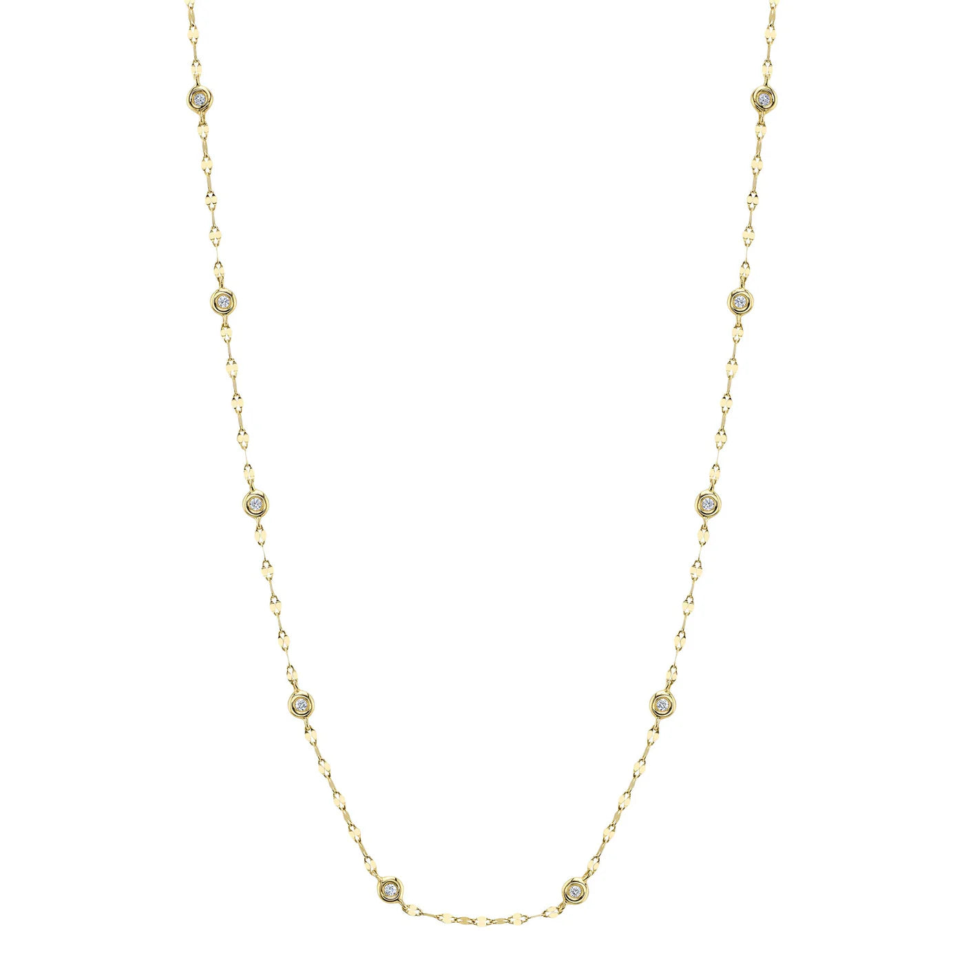 0.20CT Diamonds By The Yard Sparkle Chain Necklace | Necklaces in 14K Gold = Nancy's Jewelry