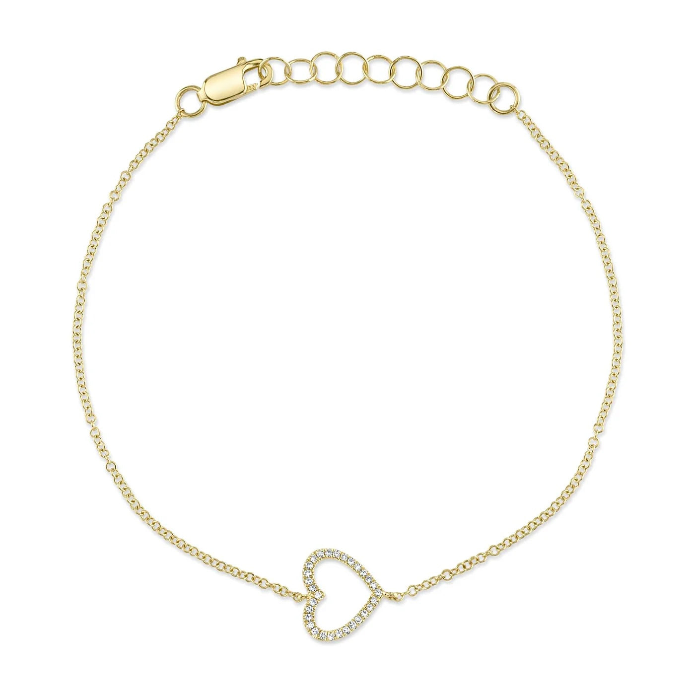 0.06CT Diamond Heart Bracelet