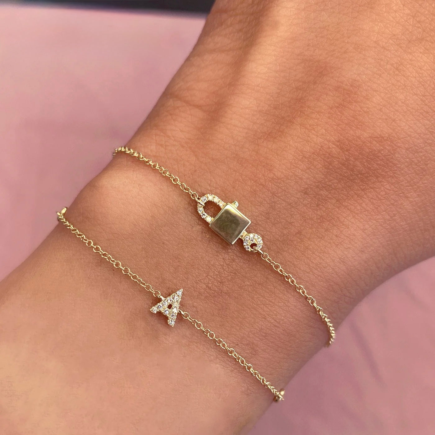 0.04CT Diamond Lock & Key Bracelet