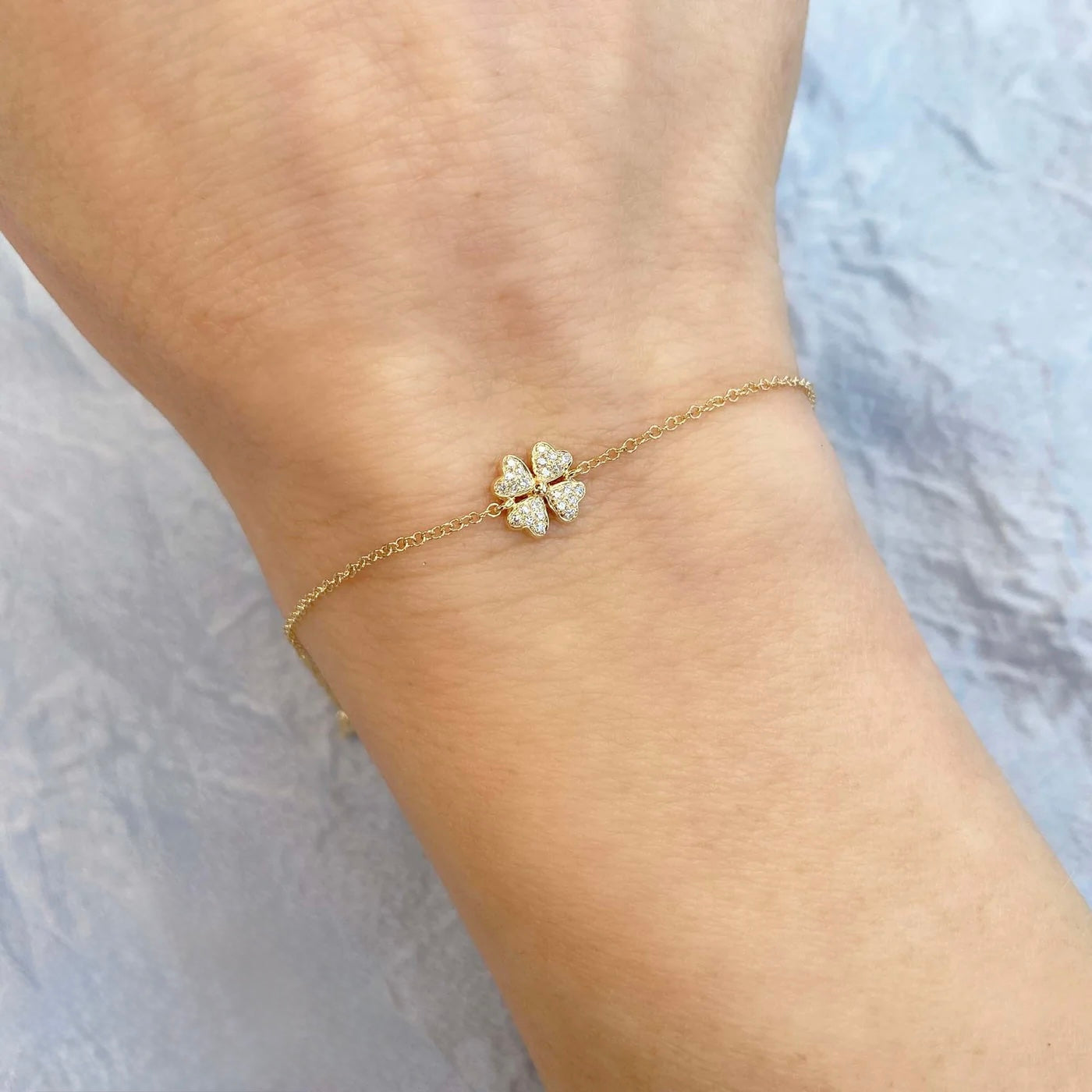 0.05CT Diamond Clover Bracelet