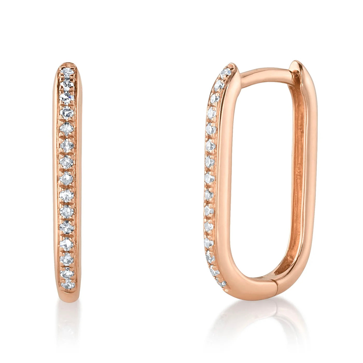 Mini Diamond Oval Hoops