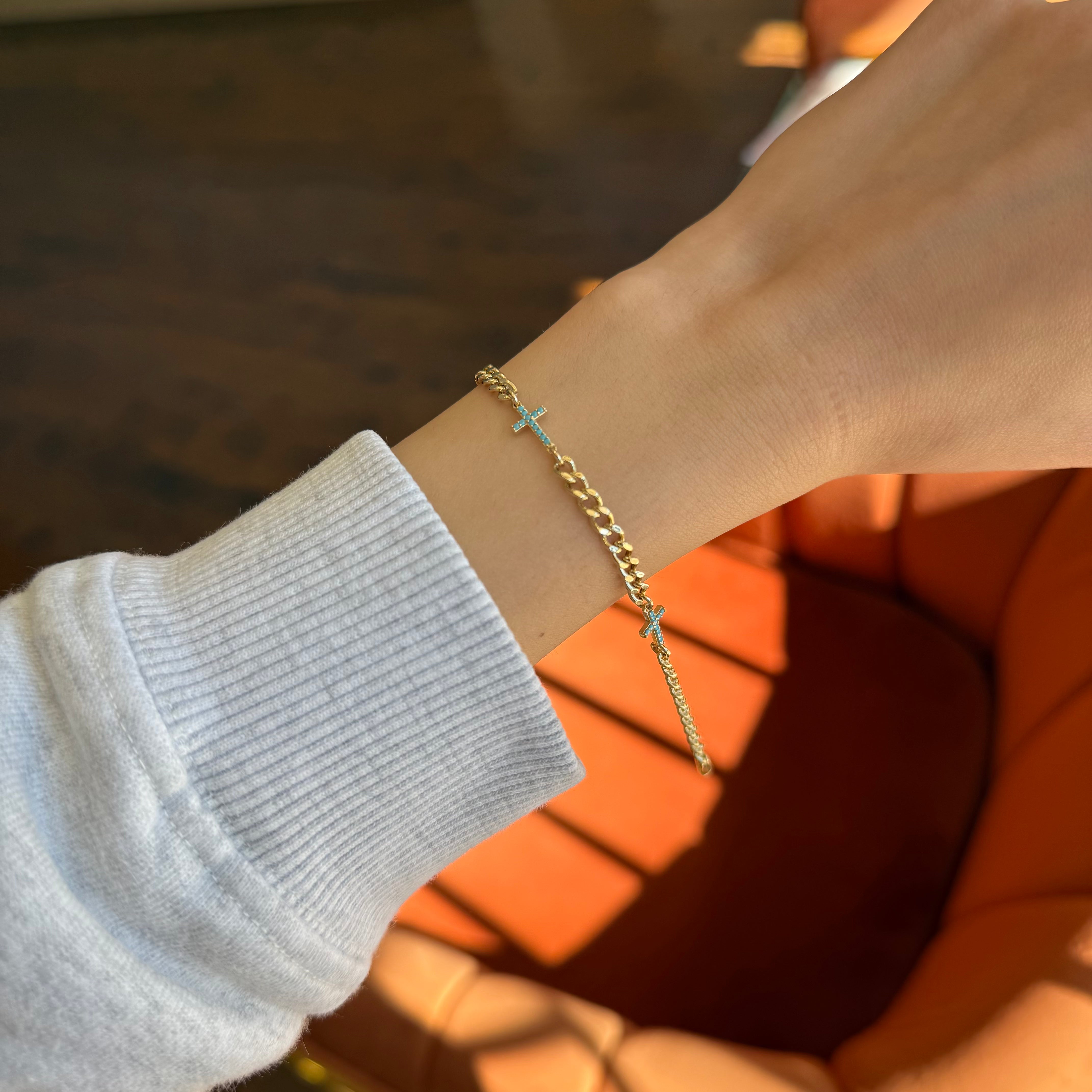 Turquoise Cross Bracelet