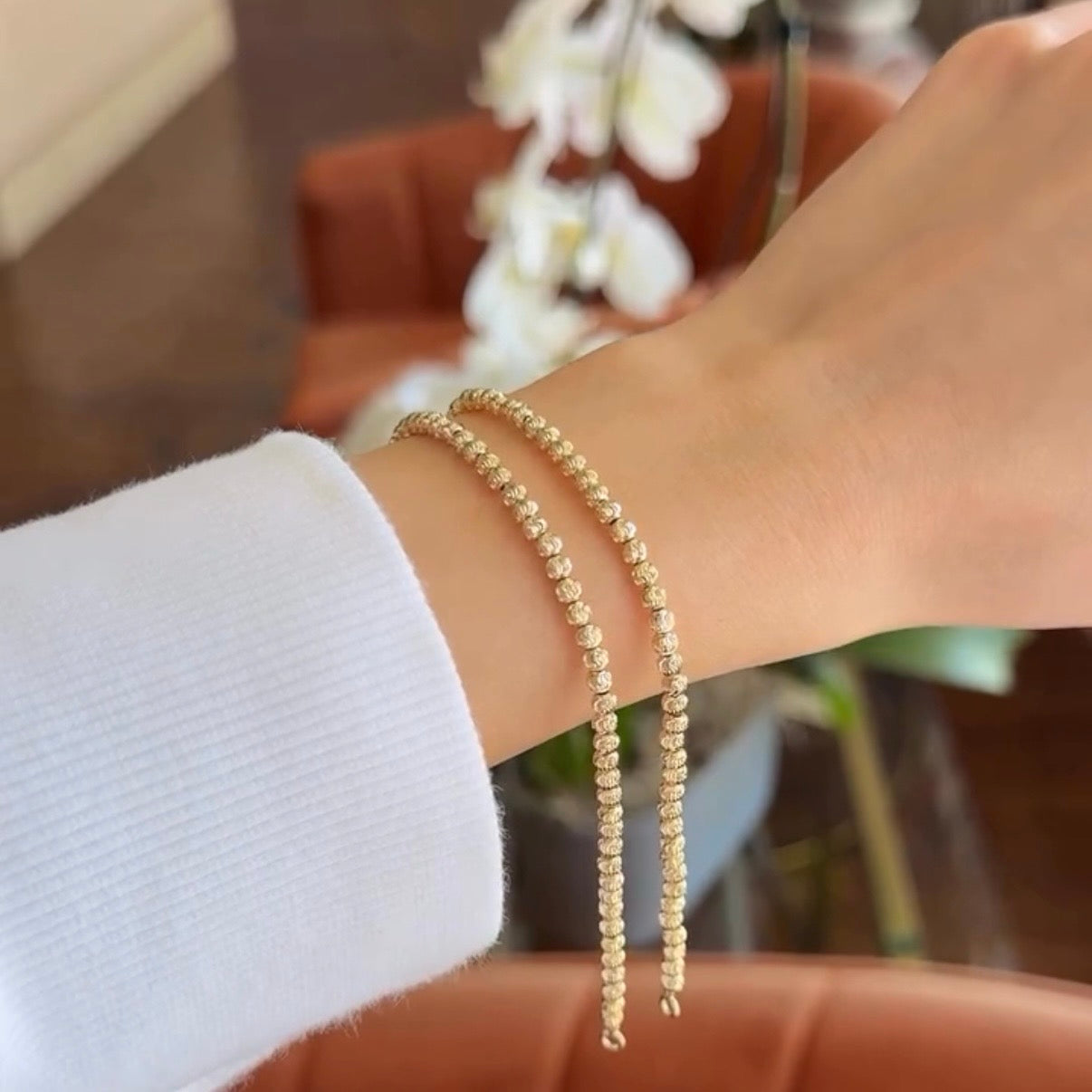 Moon Cut Bead Bracelet