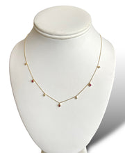 Load image into Gallery viewer, 14KT Yellow Gold Dangling Ruby Necklace
