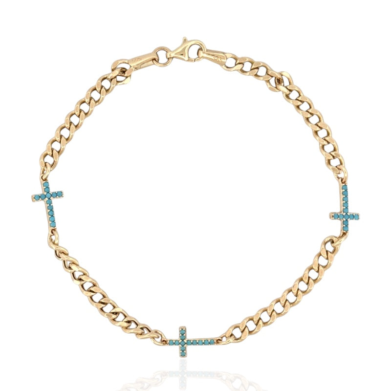 Turquoise Cross Bracelet