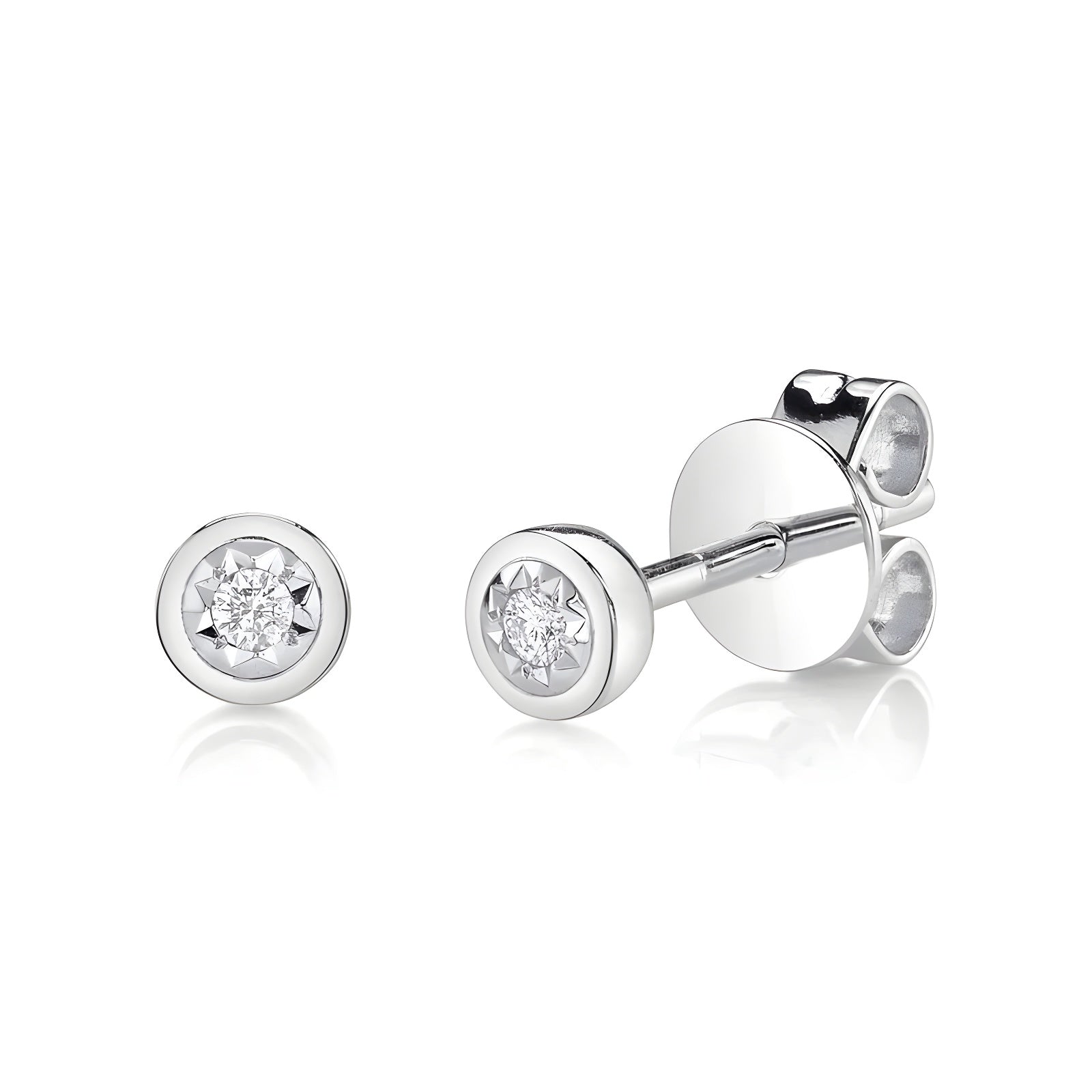 Stella Diamond Bezel Stud Earrings