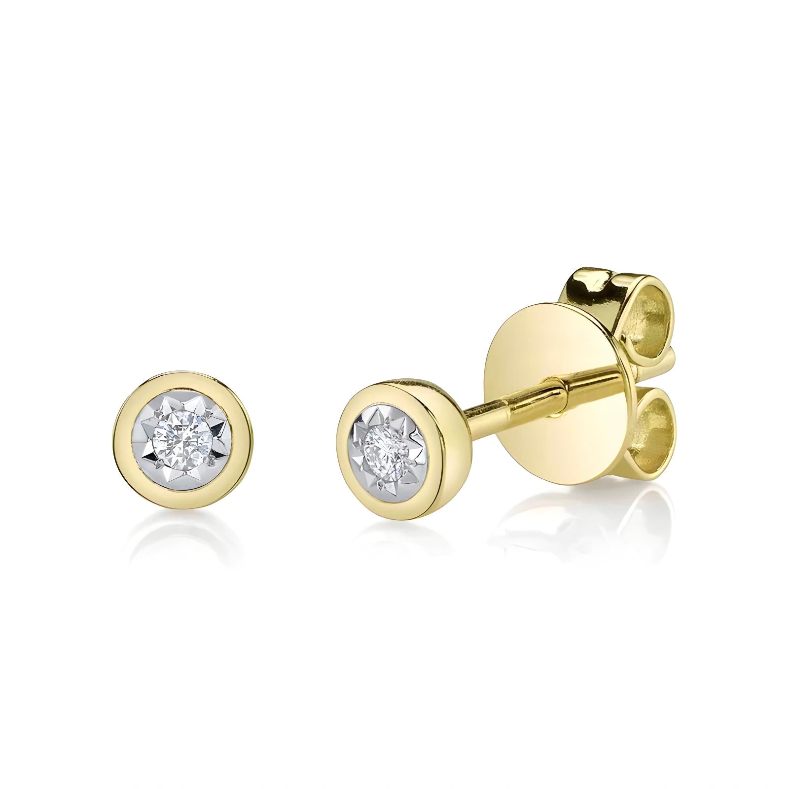 Stella Diamond Bezel Stud Earrings