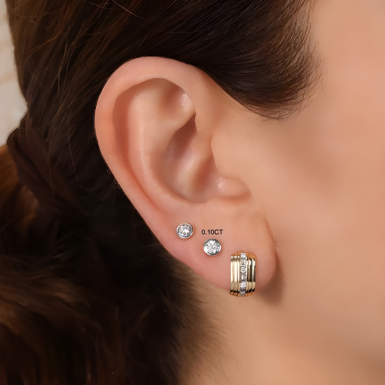 Stella Diamond Bezel Stud Earrings
