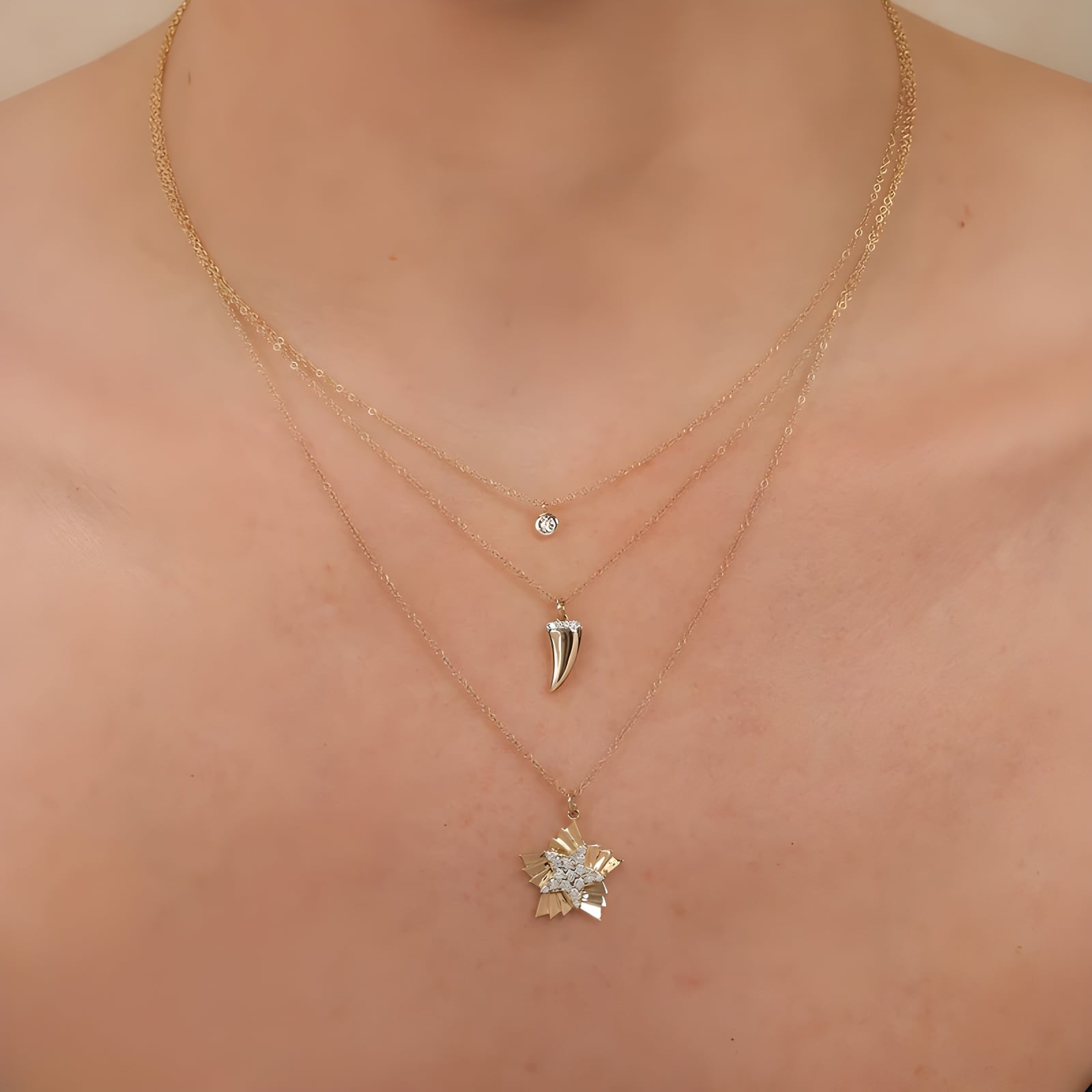 Stella Diamond Bezel Necklace