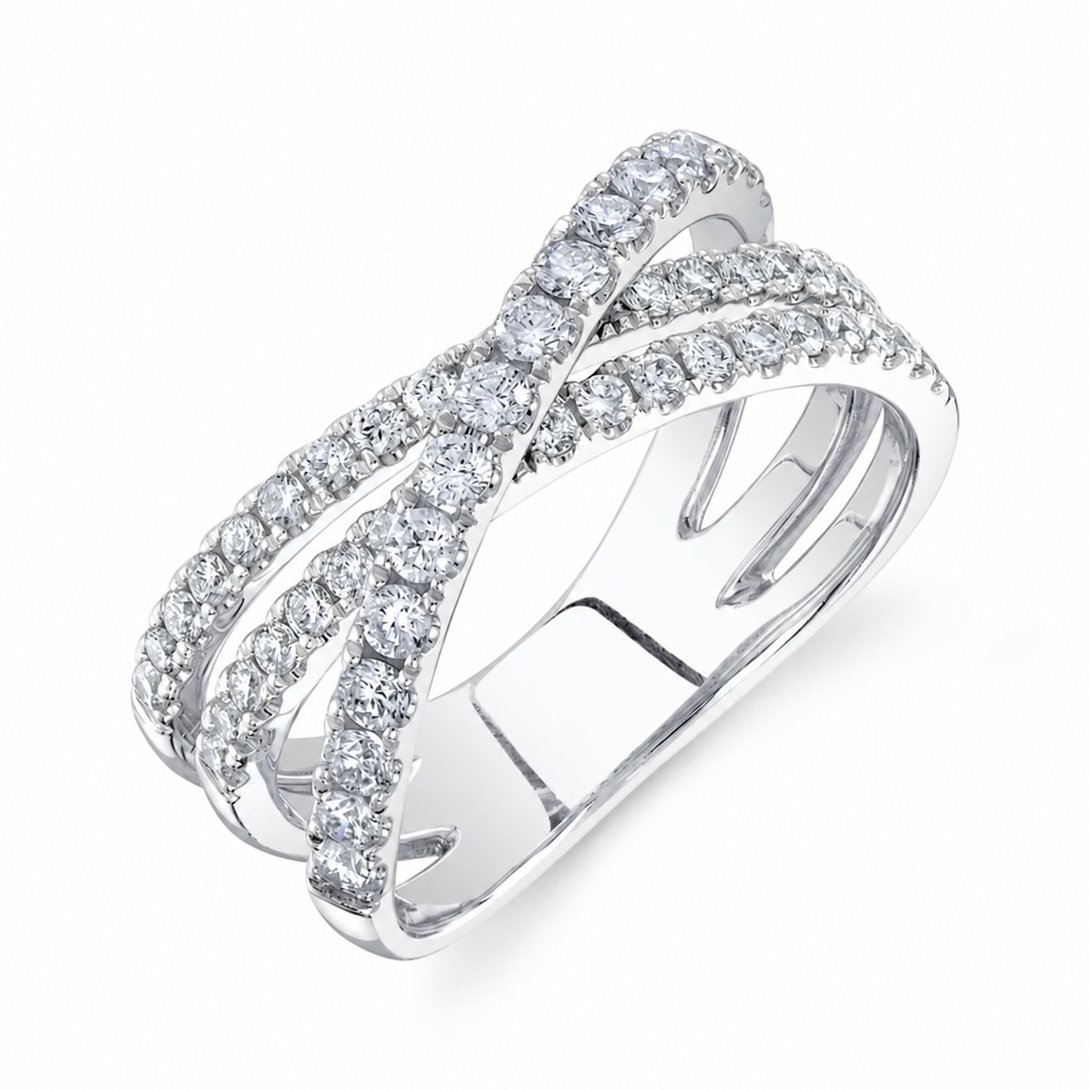 14K White Gold Diamond Bridge Ring