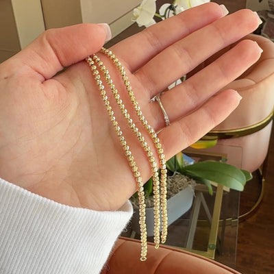 Moon Cut Bead Bracelet solid 14K gold jewelry