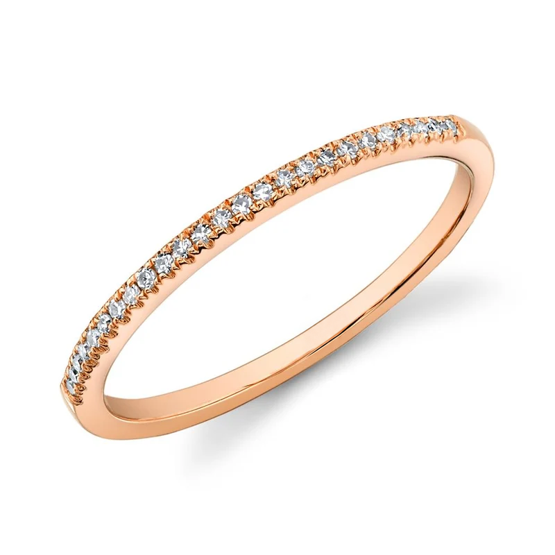 14K Rose Gold Stackable Diamond Band