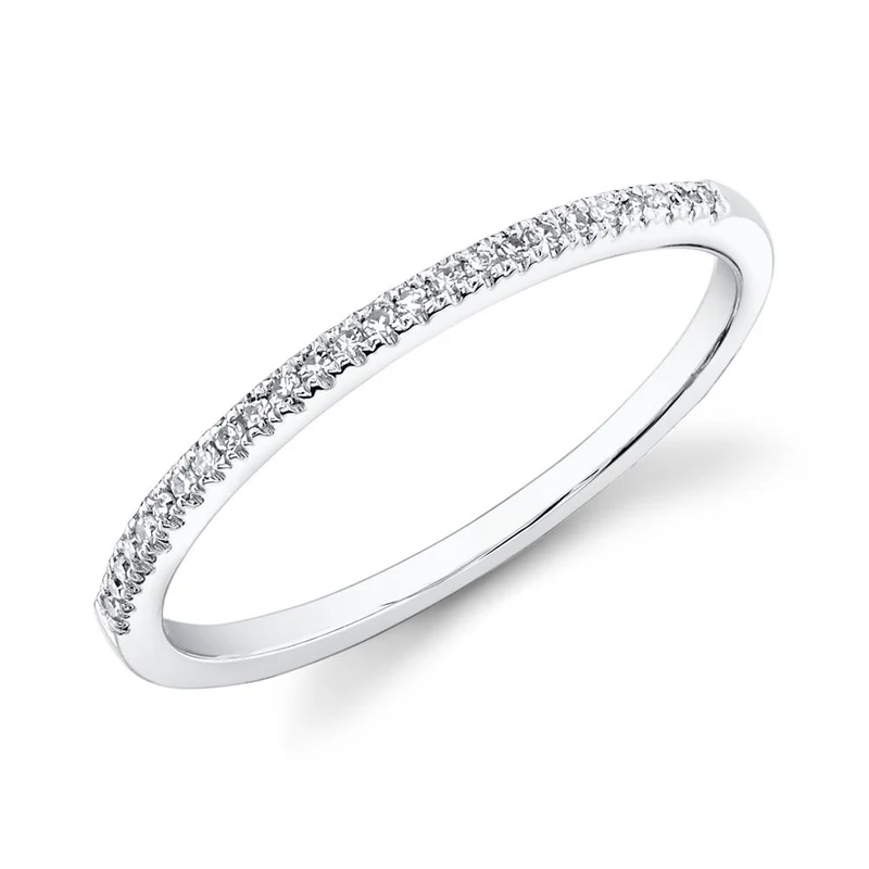 14K White Gold Stackable Diamond Band